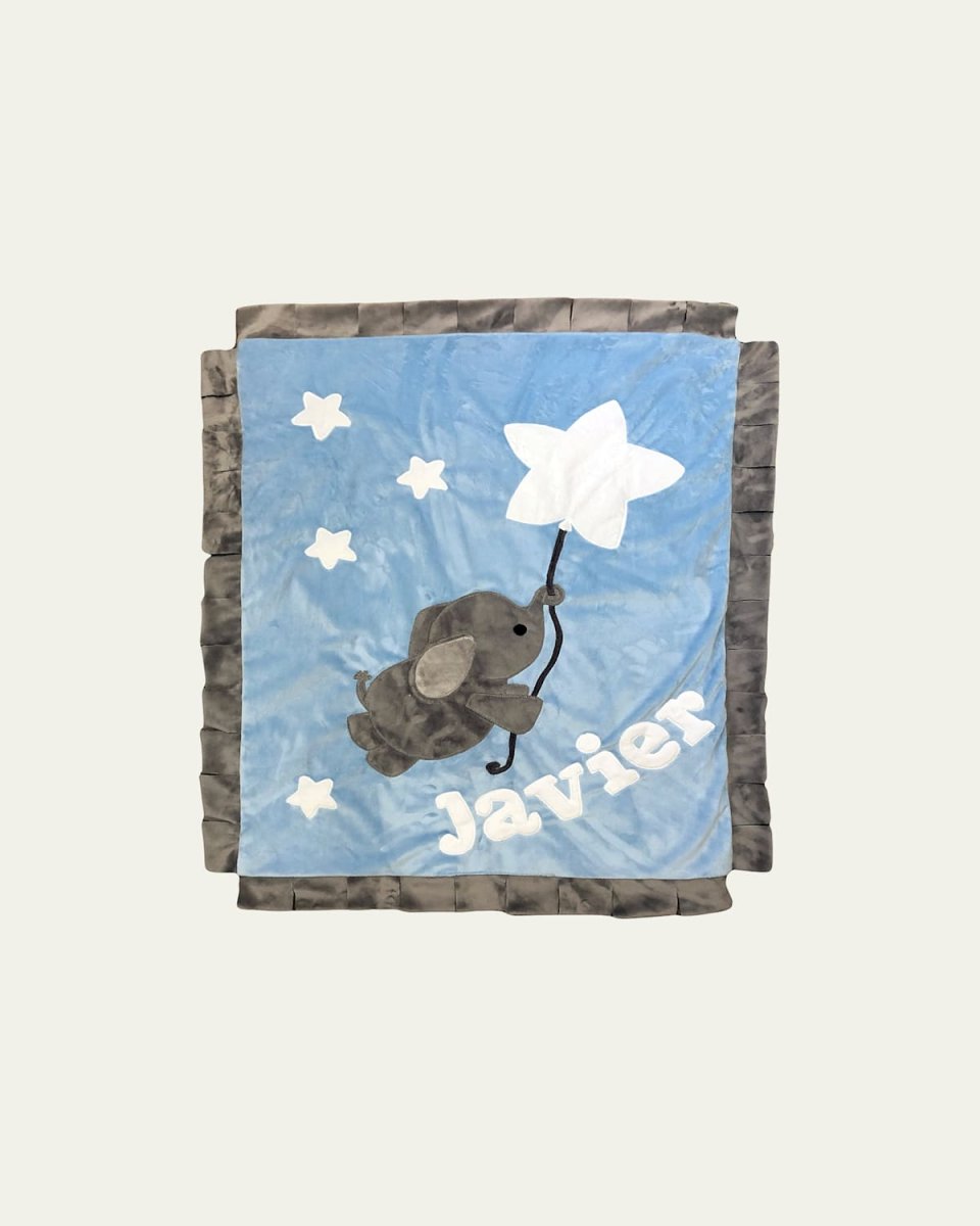 Applique Baby Blanket with Contrast Trim